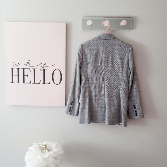 NWT Joie plaid houndstooth blazer & high waisted pants pantsuit set, 4 - Picture 14 of 16